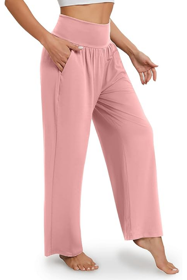Pantaloni Sport Largi de Damă,  Stil Modern, pentru Antrenament și Relaxare, roz [3]