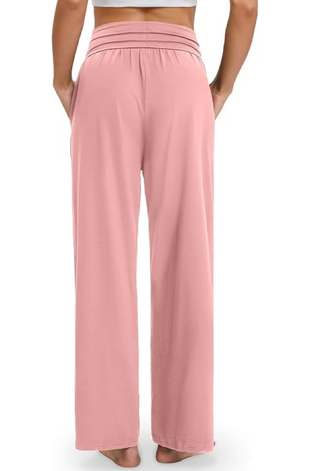 Pantaloni Sport Largi de Damă,  Stil Modern, pentru Antrenament și Relaxare, roz [5]