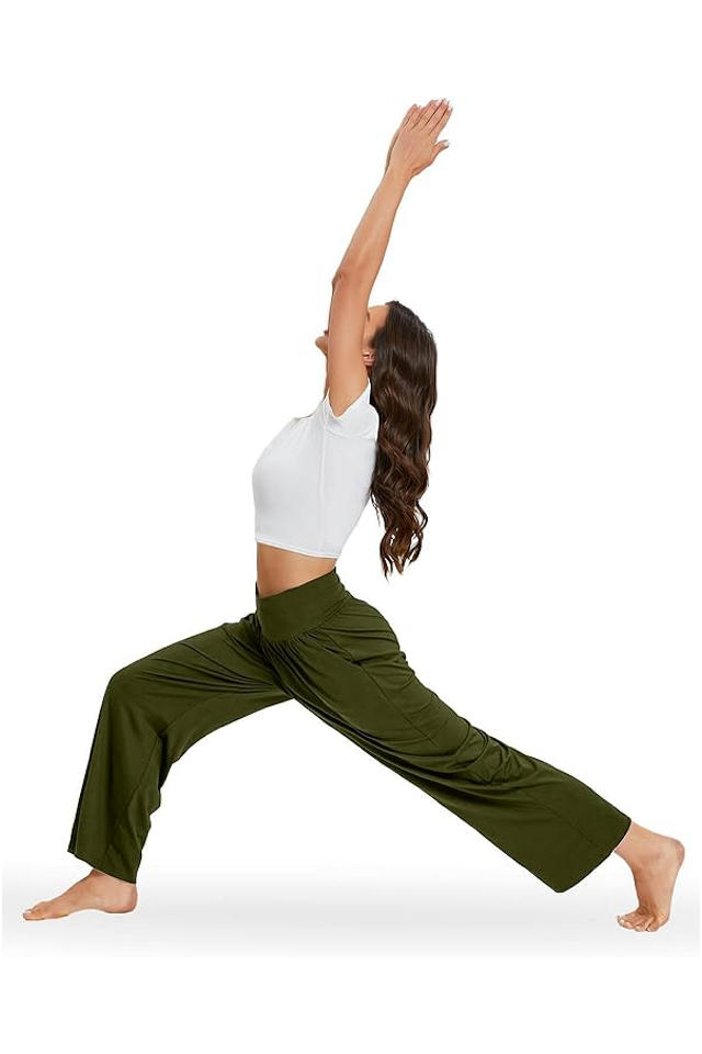 Pantaloni Sport Largi de Damă,  Stil Modern, pentru Antrenament și Relaxare, verde [6]