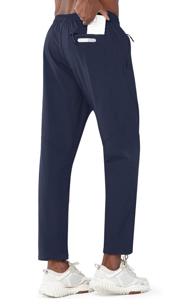 Pantaloni termici pentru barbati NORTHYARD, de iarna, captusiti cu fleece, lungi si calzi, impermeabili, pentru sport in aer liber, cu buzunare, cu fermoar, bleumarin, marime 2XL [1]