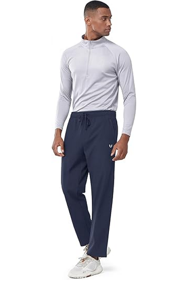 Pantaloni termici pentru barbati NORTHYARD, de iarna, captusiti cu fleece, lungi si calzi, impermeabili, pentru sport in aer liber, cu buzunare, cu fermoar, bleumarin, marime 2XL [3]