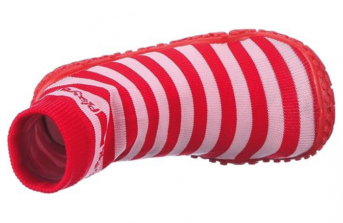 Pantofi de apa copii, Playshoes, Anti-derapant, Cauciuc/Textil, rosu-alb, 18-19 [2]