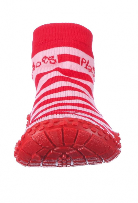 Pantofi de apa copii, Playshoes, Anti-derapant, Cauciuc/Textil, rosu-alb, 18-19 [5]