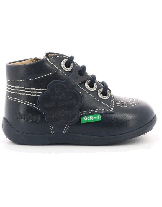 Pantofi din piele pentru bebeluși,Kickers Billy Zip-2, Bleumarin, 18 EU [1]
