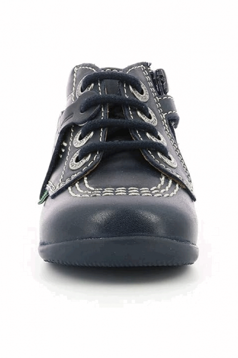 Pantofi din piele pentru bebeluși,Kickers Billy Zip-2, Bleumarin, 18 EU [2]