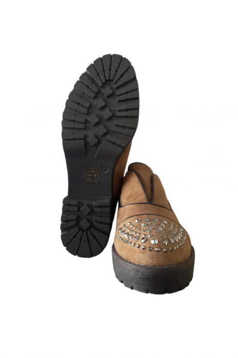 Pantofi piele intoarsa dama, Corina, maro , 37 [2]