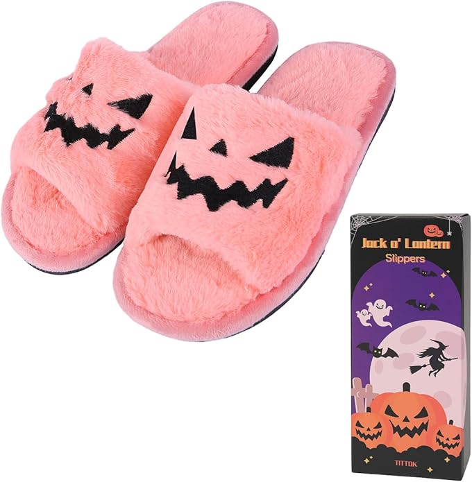 Papuci Tukuisi de Halloween pentru Femei, Model Dovleac Jack O Lantern [3]