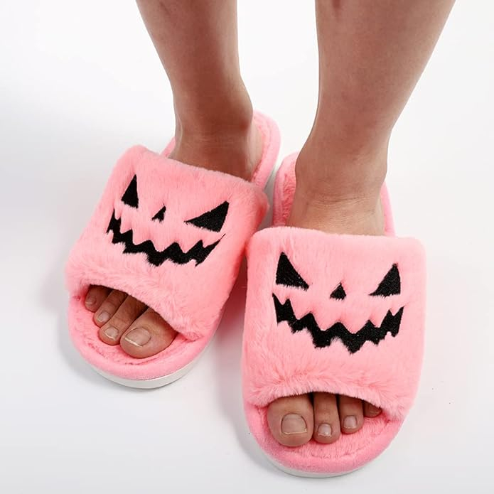 Papuci Tukuisi de Halloween pentru Femei, Model Dovleac Jack O Lantern [6]