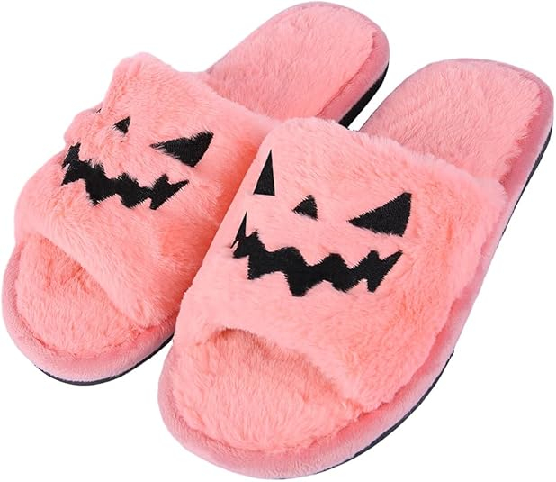 Papuci Tukuisi de Halloween pentru Femei, Model Dovleac Jack O Lantern [5]