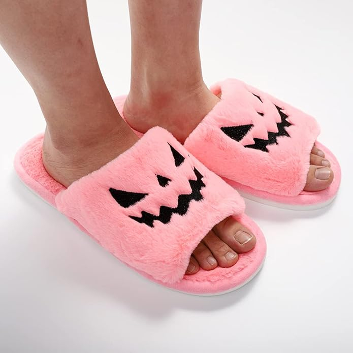 Papuci Tukuisi de Halloween pentru Femei, Model Dovleac Jack O Lantern [4]