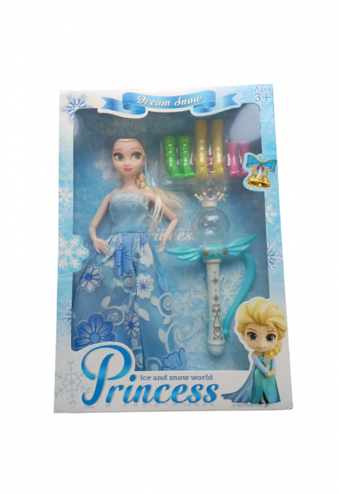 Papusa, Ice and snow Princess, par blond si rochita albastra, 28 cm [2]