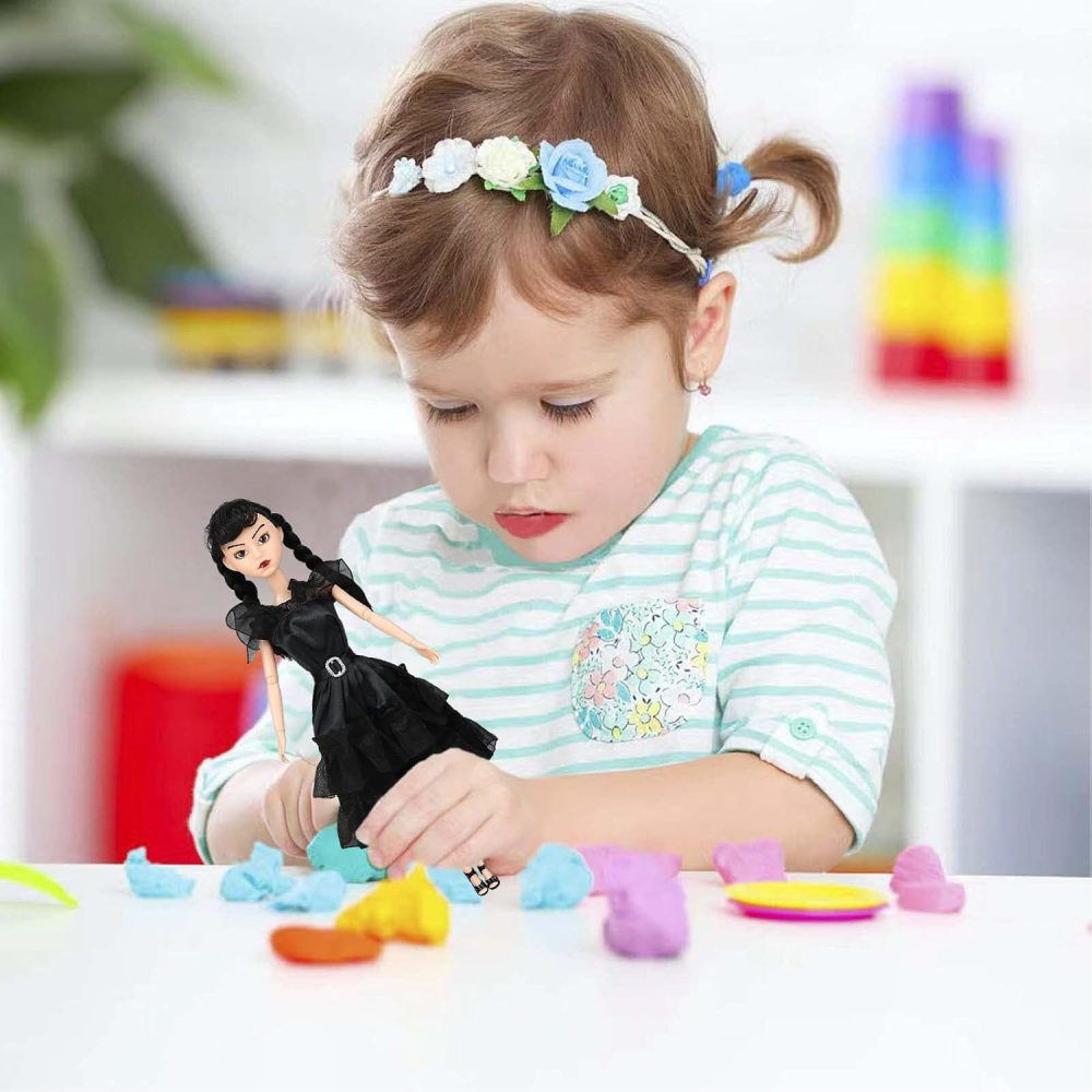 Păpușă Wednesday Addams, 30 cm, Ediție de Colecție Inspirată din The Addams Family, Rochie Elegantă de Bal [6]