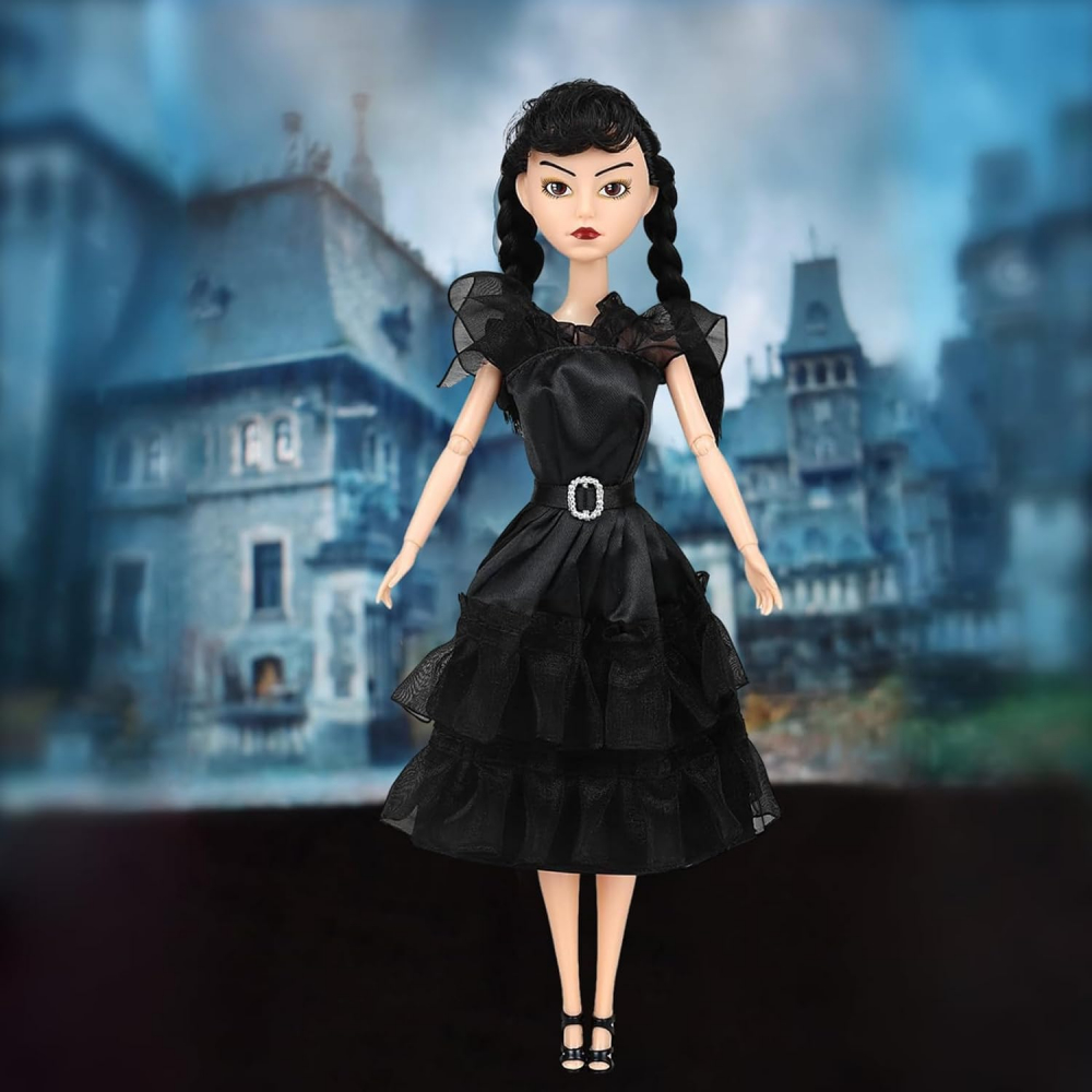 Păpușă Wednesday Addams, 30 cm, Ediție de Colecție Inspirată din The Addams Family, Rochie Elegantă de Bal [2]