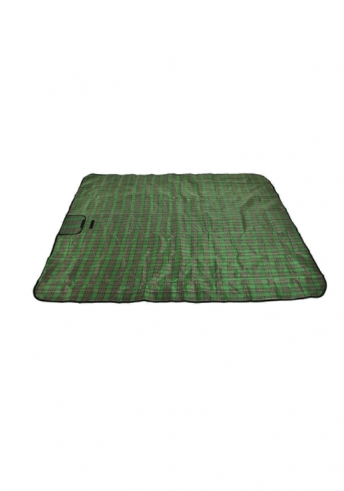 Patura impermeabila pentru picnic sau pentru plaja, model in carouri verzi, 150x100 cm [3]