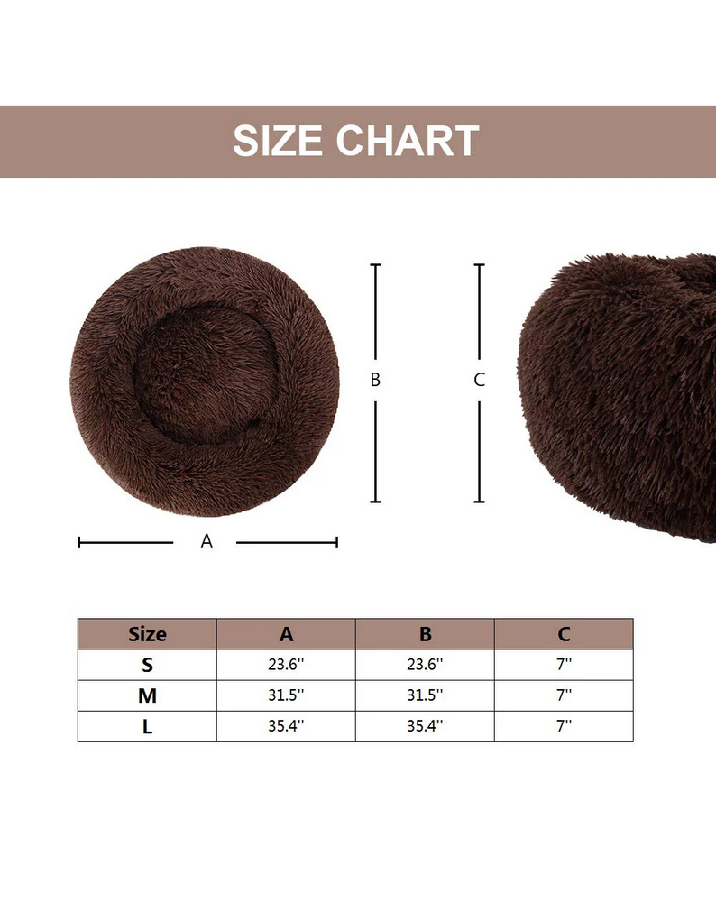 Patut pentru animale din catifea si bumbac, antialunecare, maro, diametru 60cm NIBESSER - 4GHT [2]
