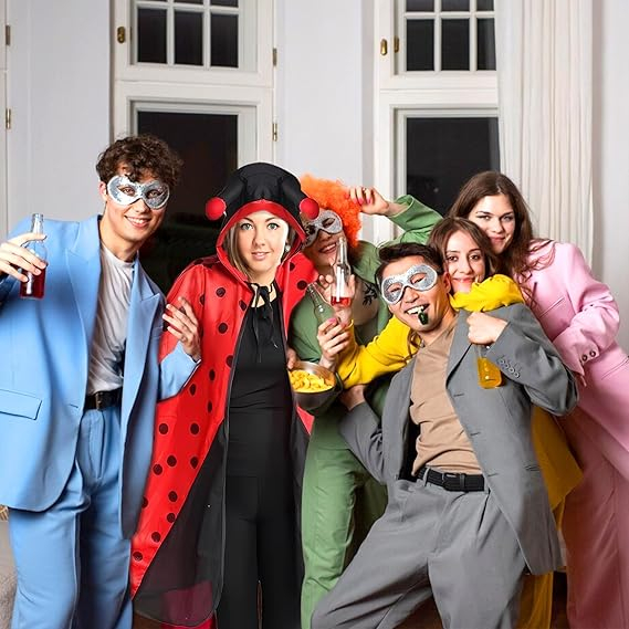 pelerina-buburuza-adulti-100cm-poliester-gluga-antene-rosu-negru-carnaval [3]