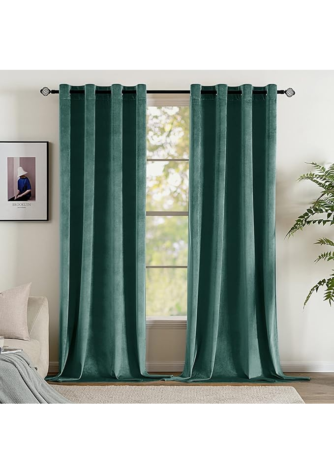 Perdele Opace Verde Închis, 2 Bucăți, 140x175 cm ENEMA - 5PED [2]