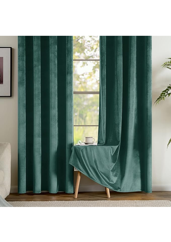 Perdele Opace Verde Închis, 2 Bucăți, 140x175 cm ENEMA - 5PED [3]