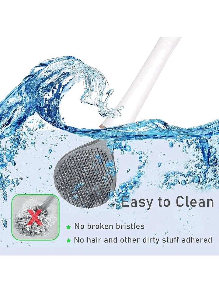 Perie WC din silicon pentru toaleta, Brush, cap flexibil, 42.5x8CM, autoadeziv pe perete [3]