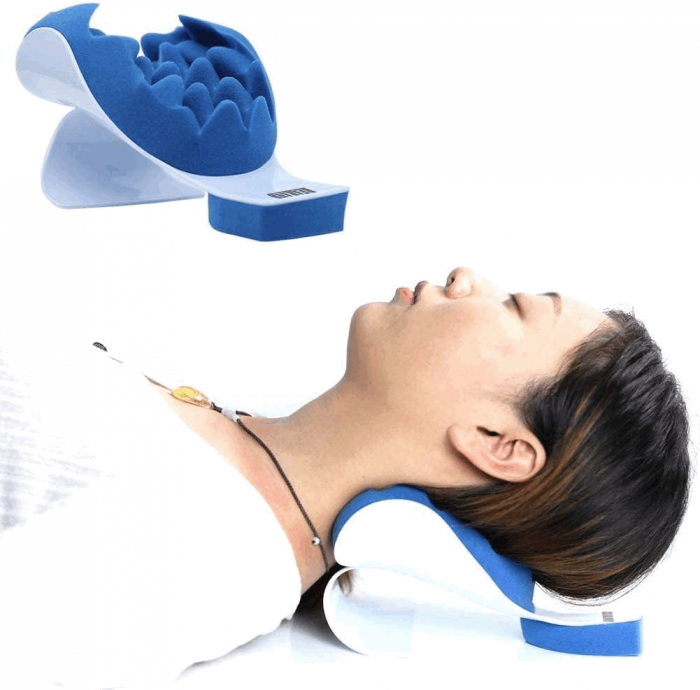 Pernă pentru ameliorarea durerilor de gât, sprijin cervical, alinierea coloanei cervicale, tratament TMJ, relaxare musculară, corectare a posturii [7]