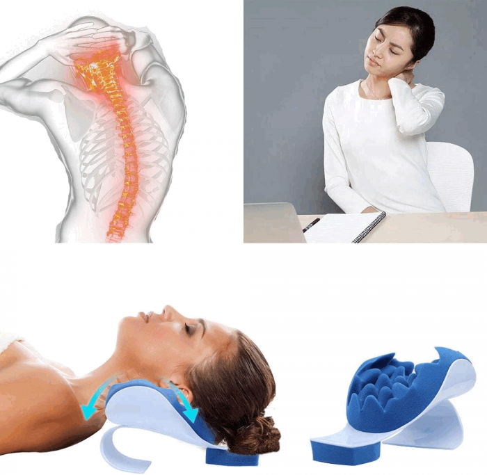 Pernă pentru ameliorarea durerilor de gât, sprijin cervical, alinierea coloanei cervicale, tratament TMJ, relaxare musculară, corectare a posturii [4]