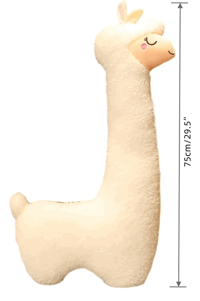 Pernă sub forma de Alpaca Plușată, O Îmbrățișare Moale, alb, 75 cm [3]