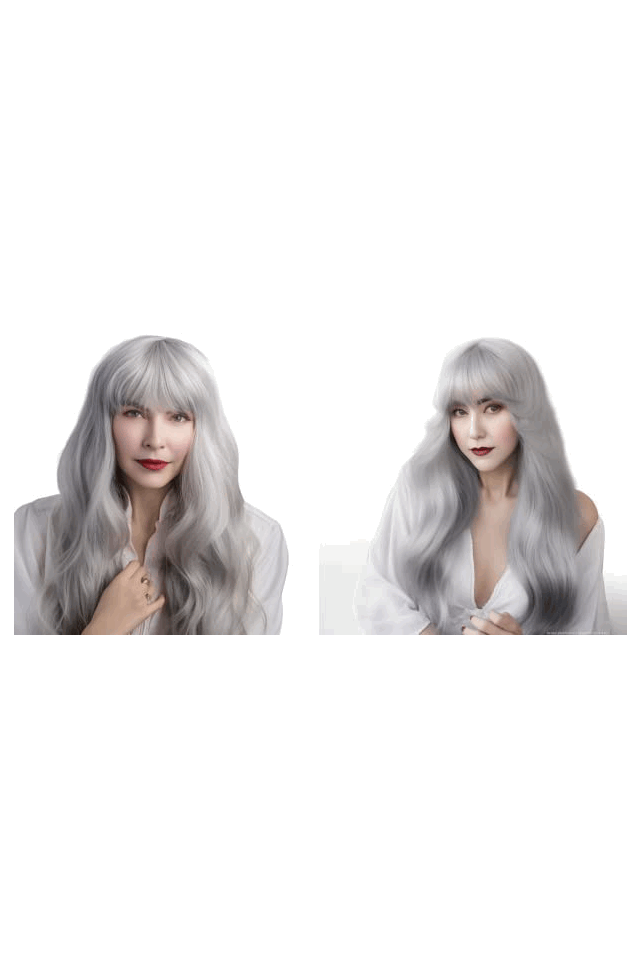Perucă  cu Fibră Termorezistentă pentru Cosplay, Petreceri, RODIISKY, argintiu, 65 cm, 3H5Z [7]