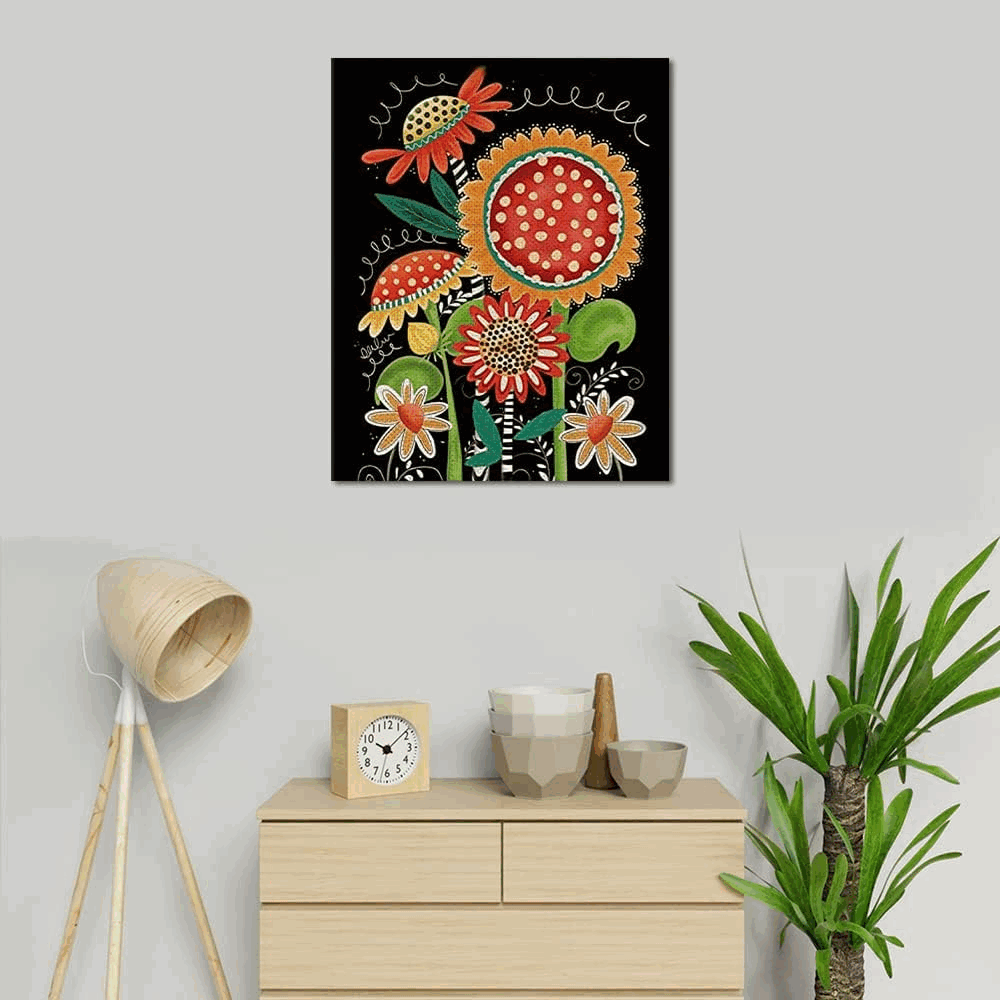 Pictura pe Numere pentru Adulți, Floarea Soarelui, Vara Neagră, TISHIRON, 40x50 cm, AO1N [2]
