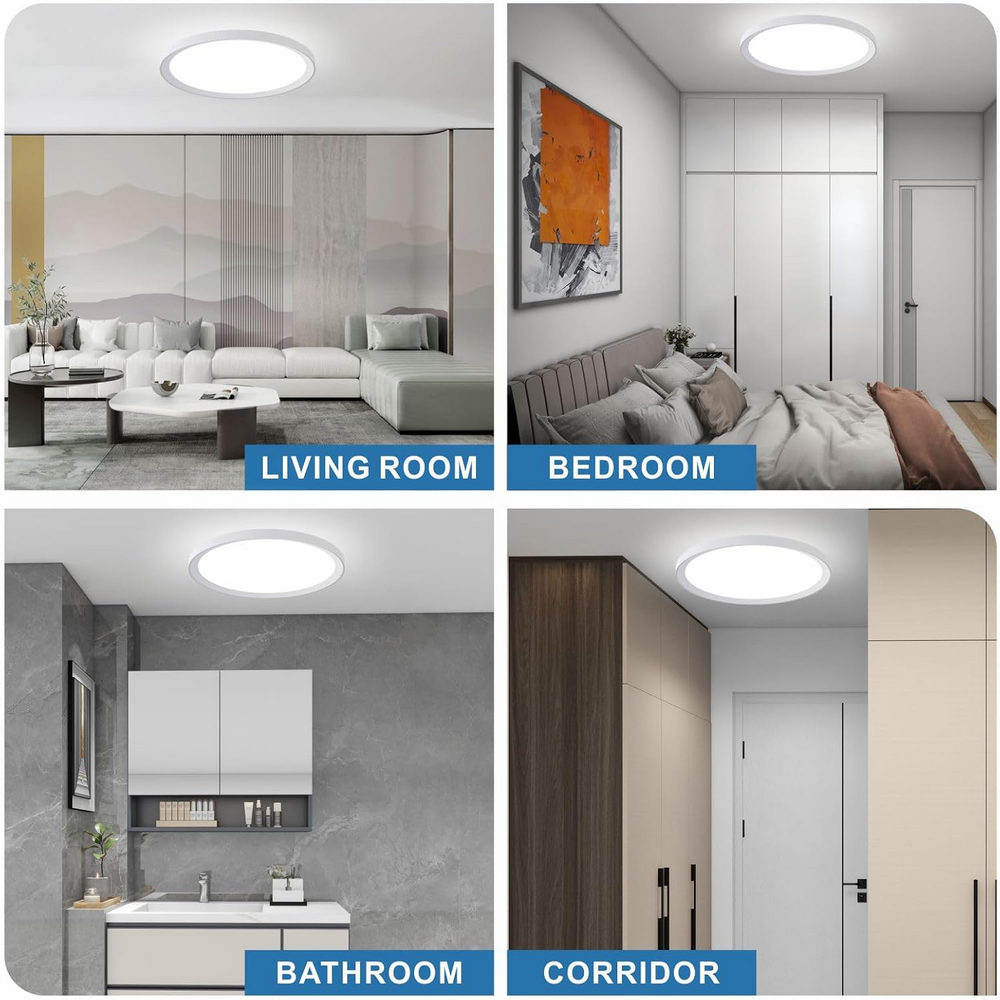 Plafoniera LED 18W, IP44, 3 Culori de Lumina, Design Compact, Yexati, 18 W, 1800Lm [6]