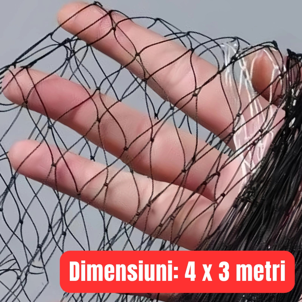 Plasa protectie pisici 4x3 m, balcon si fereastra, anti evadare, Diagonala ochi 3 cm, Nylon rezistent, Discreta si Rezistenta, montaj fara gaurire, Protectie anti pasari [2]