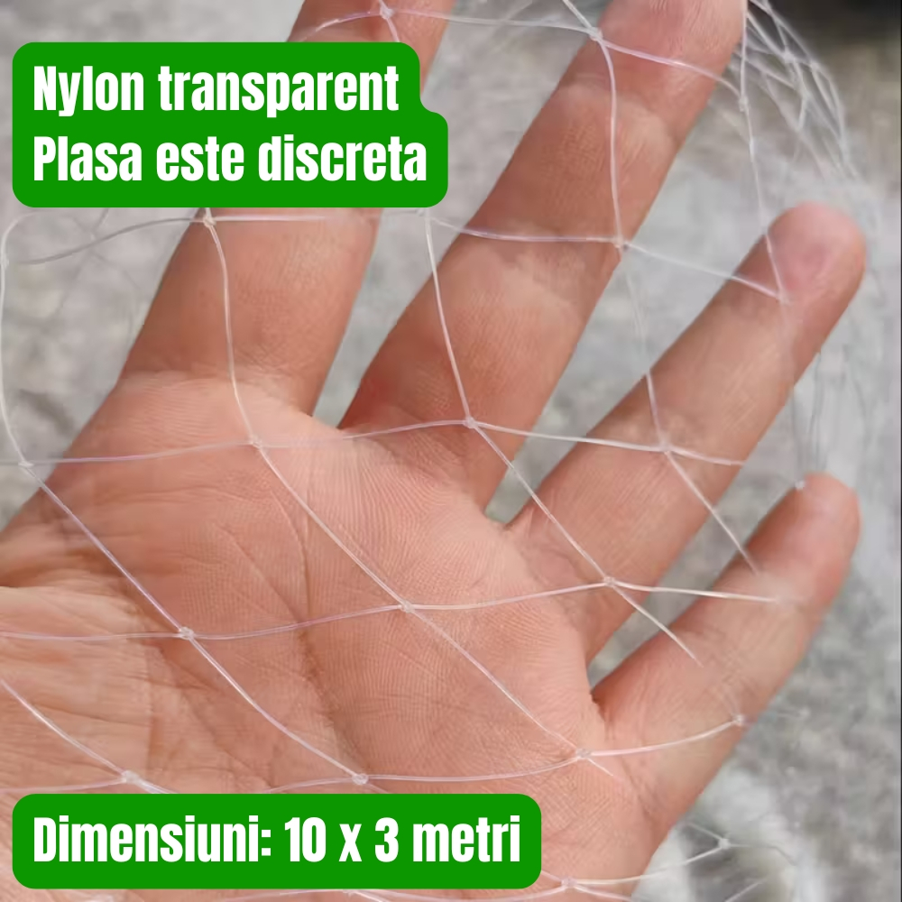 Plasa protectie pisici 10x3 m, balcon si fereastra, anti evadare, Diagonala ochi 3 cm, Nylon rezistent, Discreta si Rezistenta, montaj fara gaurire, Protectie anti pasari [2]
