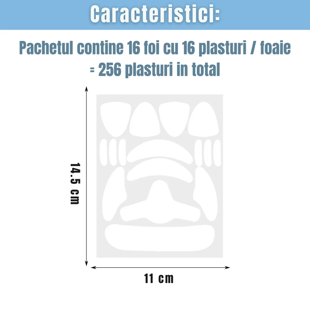 Plasturi faciali anti rid 256 bucati pentru frunte ochi si gura netezire piele [5]