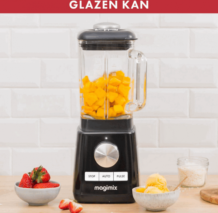 Power Blender Magimix, 1200W, 22.000 rpm, Vas sticla borosilicata 1.8l, 0% BPA, 5 functii predefinite, Program auto-curatare, Carte cu retete, Negru [2]