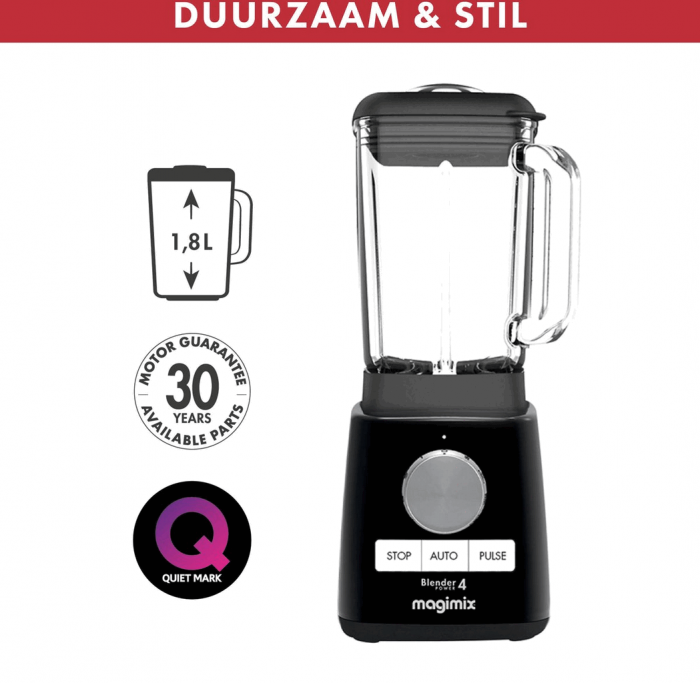 Power Blender Magimix, 1200W, 22.000 rpm, Vas sticla borosilicata 1.8l, 0% BPA, 5 functii predefinite, Program auto-curatare, Carte cu retete, Negru [3]