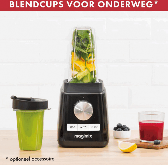 Power Blender Magimix, 1200W, 22.000 rpm, Vas sticla borosilicata 1.8l, 0% BPA, 5 functii predefinite, Program auto-curatare, Carte cu retete, Negru [4]