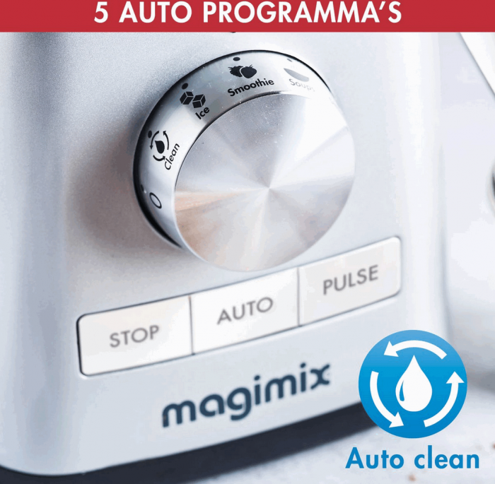 Power Blender Magimix, 1200W, 22.000 rpm, Vas sticla borosilicata 1.8l, 0% BPA, 5 functii predefinite, Program auto-curatare, Carte cu retete, Negru [5]
