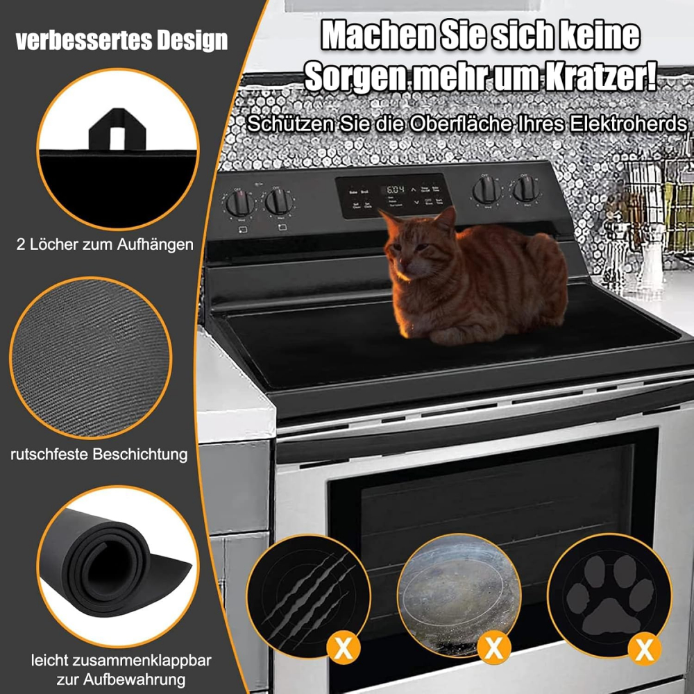Protecție Multifuncțională pentru Aragaz, Husă Pliabilă din Cauciuc si 2 benzi de protecție din silicon Rezistentă la Căldură 73 x 52 cm, MAGIIN, LJ1D [5]
