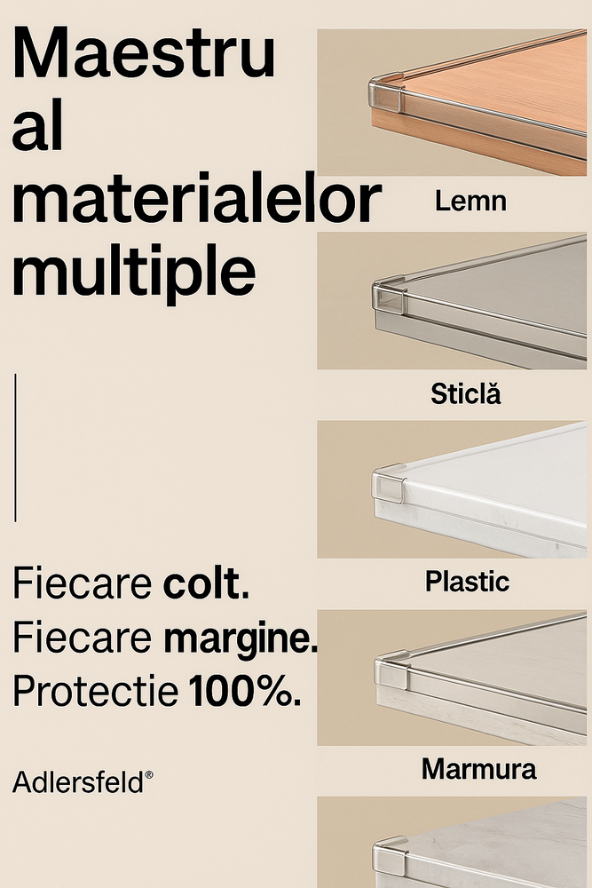 Protectie pentru colturi si margini Adlersfeld, 2 metri banda + 6 protectii pentru colturi, plastic transparent [2]