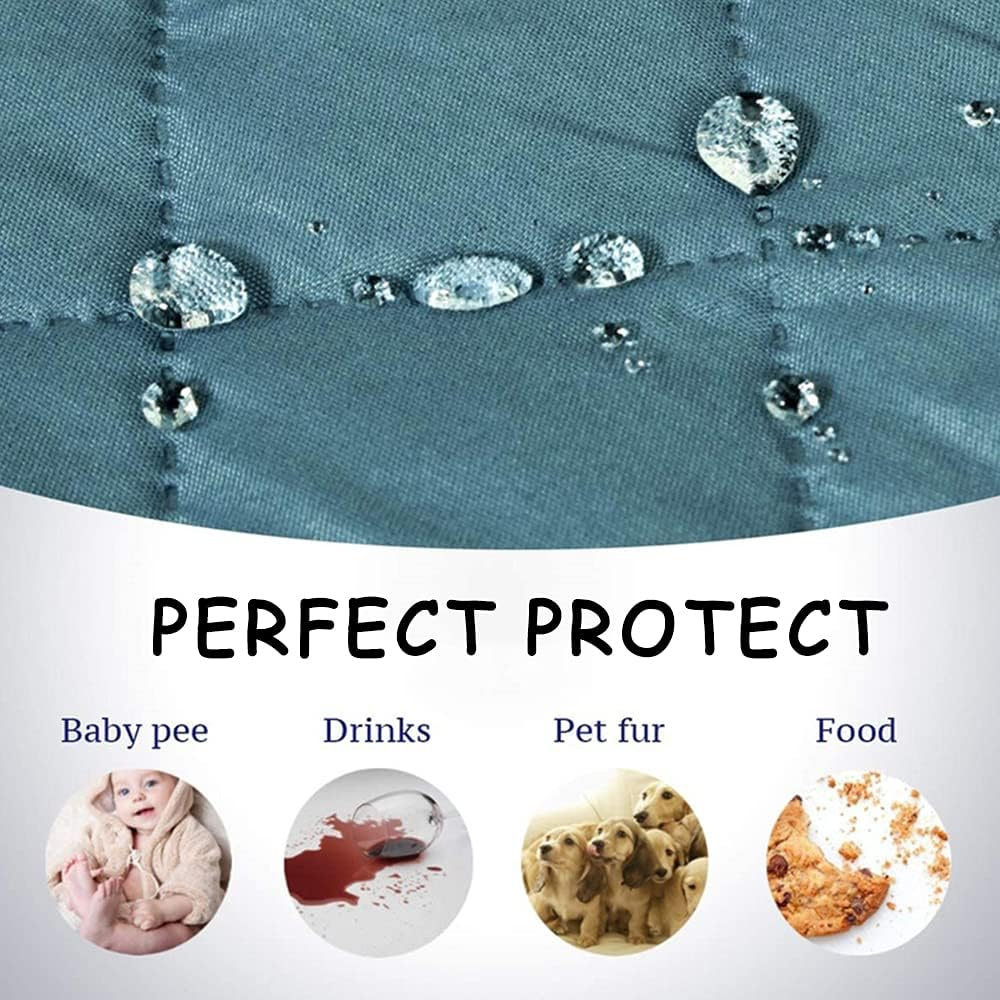 Protectie pentru fotoliu impermeabila, cu brate si curele ajustabile, ideala pentru animale de companie, copii si uz zilnic (1 loc, Albastru Inchis) [2]
