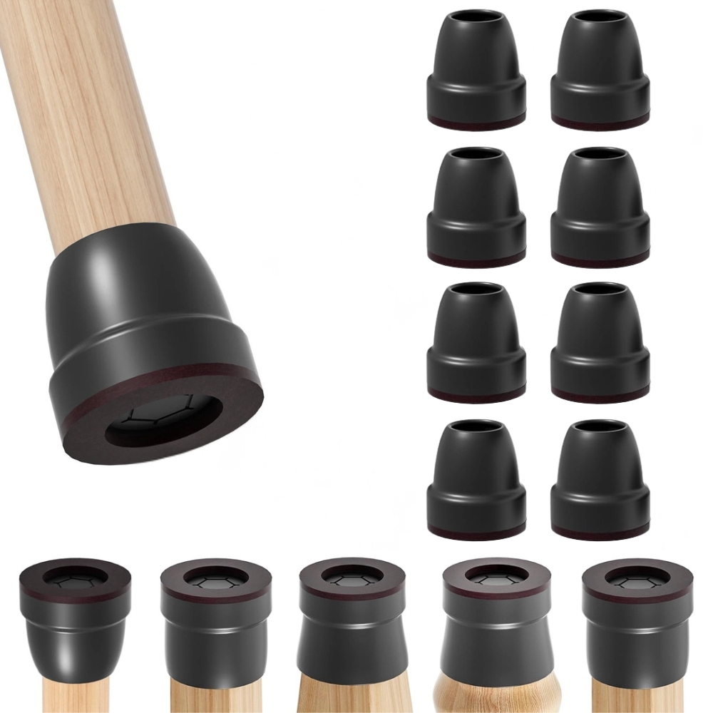 Set 8 protectii din silicon pentru picioare scaun 26-32 mm, cu pasla, anti zgomot si anti zgarieturi, ideale pentru parchet si gresie. [1]