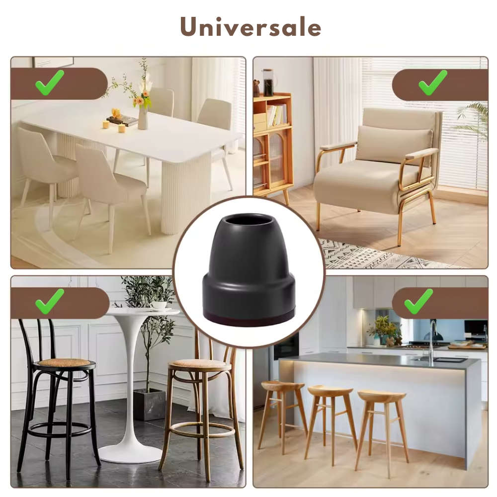 Set 8 protectii din silicon pentru picioare scaun 26-32 mm, cu pasla, anti zgomot si anti zgarieturi, ideale pentru parchet si gresie. [5]