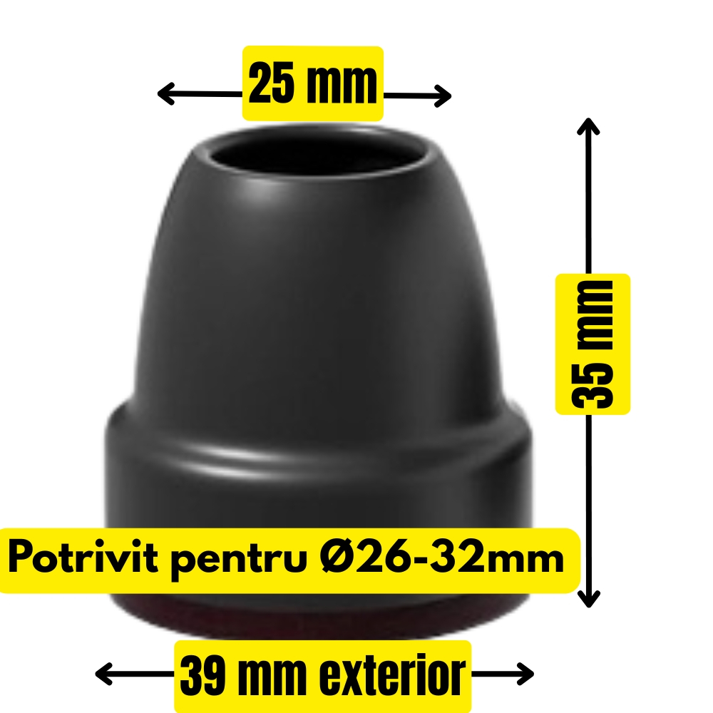 Set 8 protectii din silicon pentru picioare scaun 26-32 mm, cu pasla, anti zgomot si anti zgarieturi, ideale pentru parchet si gresie. [2]