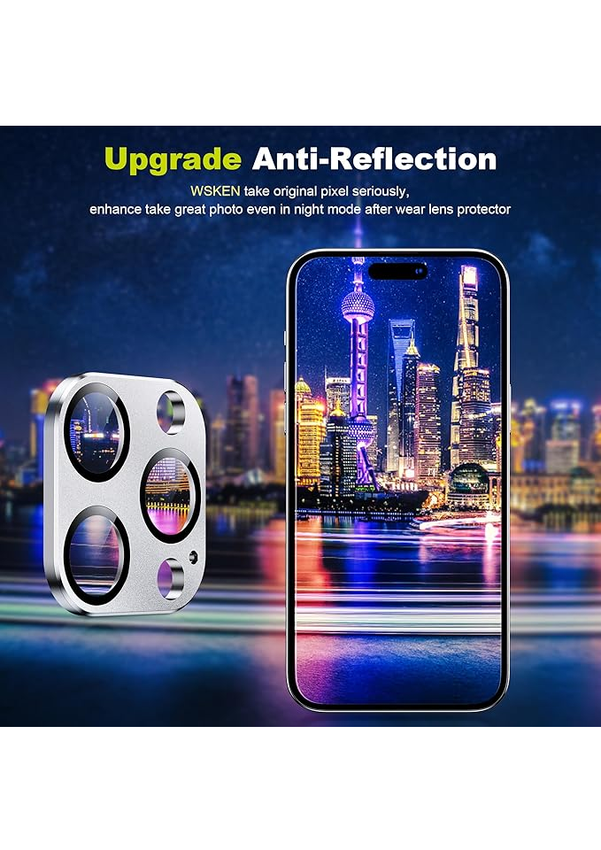 Protector Metalic Mat pentru Camera iPhone 15 Pro Max/15 Pro, culoare argintie - VNT3 [3]