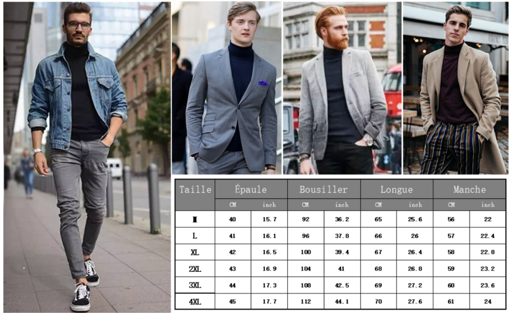 Pulover barbati cu guler inalt, Slim Fit, tricotat din bumbac, CELANDA, maro, marime M [6]