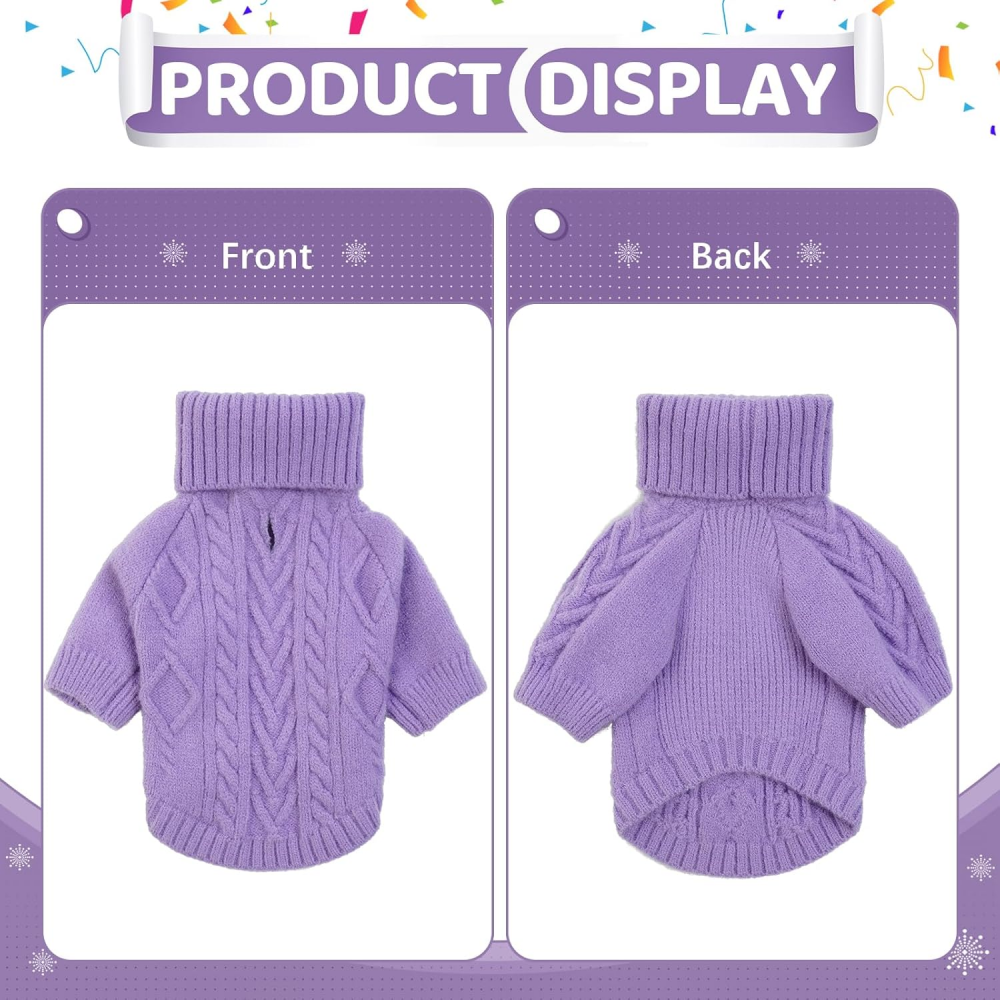 Pulover tricotat pentru animale de companie, Kuoser, violet [3]
