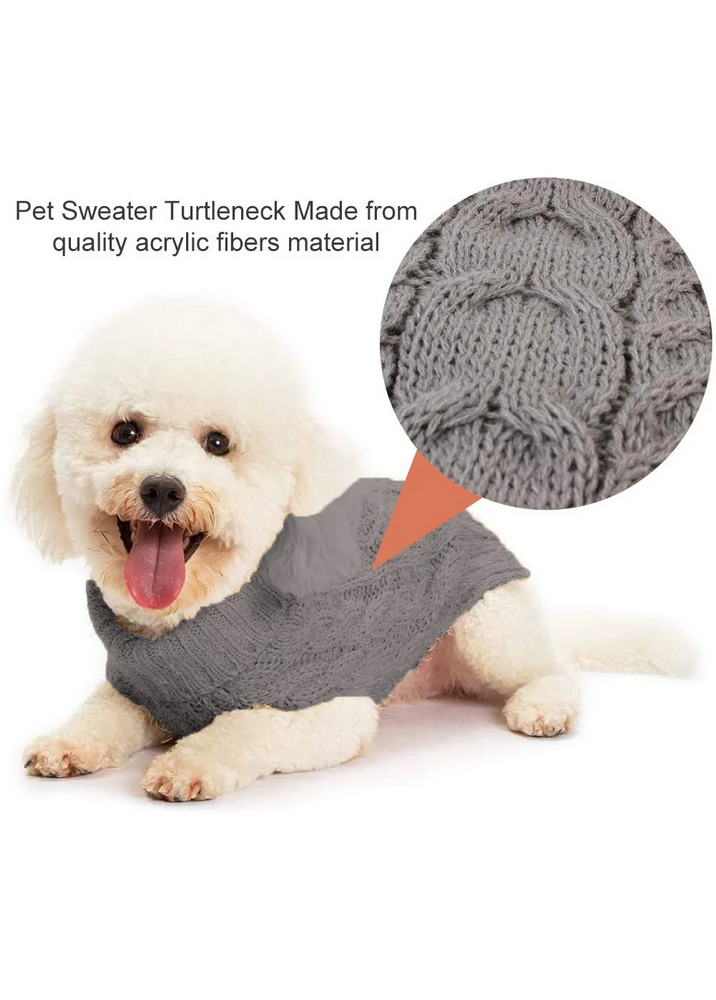 Pulover tricotat pentru catelusi, culoare gri, marimea L - BTO3 [2]
