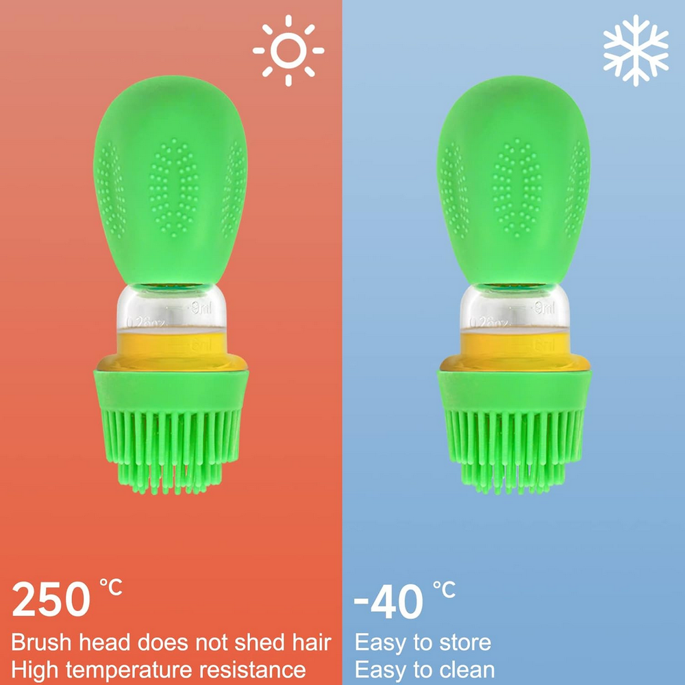 Pulverizator de ulei 200 ml cu pensula din silicon, sticla pentru gatit, perie pentru patiserie si palnie, ideal pentru friteuza cu aer, gratar, salate si copt [5]