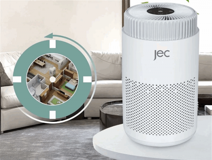 Purificator aer JEC KJ100G-J107 100 m3/h 20 W Ionizator Lampa UV Senzor de praf HEPA Alb [2]