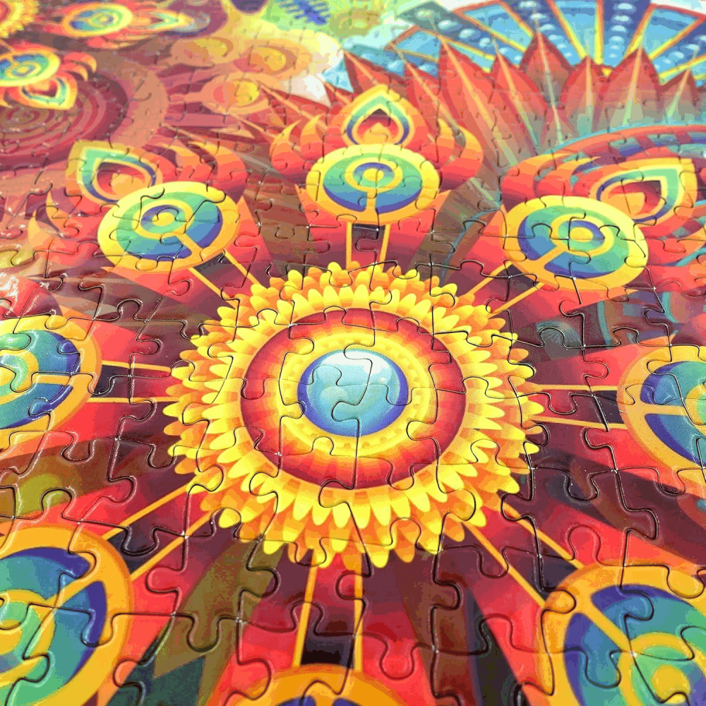 Puzzle 1000 de Piese, Flori Mandala, ABERDOMIC, 75 x 50 cm, Varsta 14+ [4]