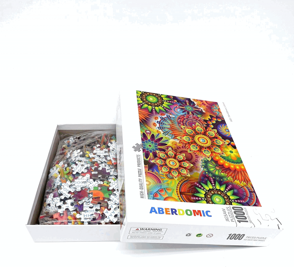 Puzzle 1000 de Piese, Flori Mandala, ABERDOMIC, 75 x 50 cm, Varsta 14+ [5]